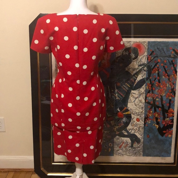 Vintage Scaasi Red Polka Dot Suit - Picture 8 of 8